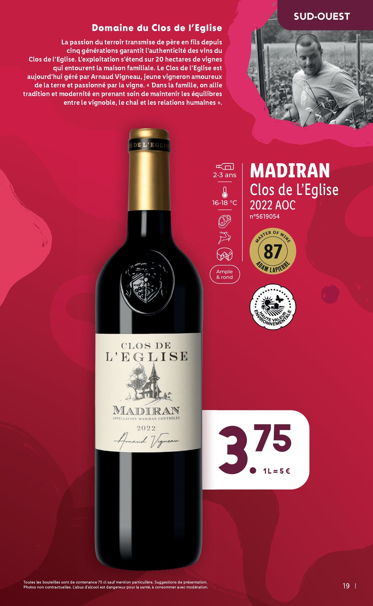 Catalogue Mercredi 04/09, profitez d'une sélection exclusive pour la Foire aux Vins 2024 chez Lidl !, page 00019