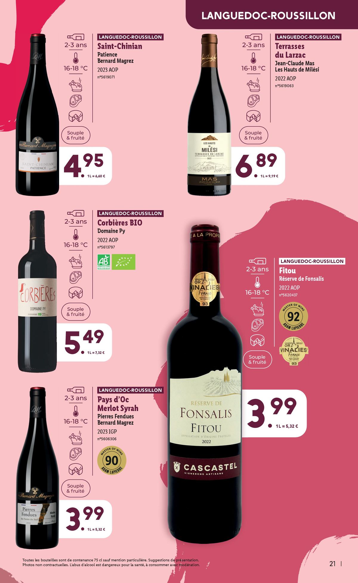 Catalogue Mercredi 04/09, profitez d'une sélection exclusive pour la Foire aux Vins 2024 chez Lidl !, page 00021