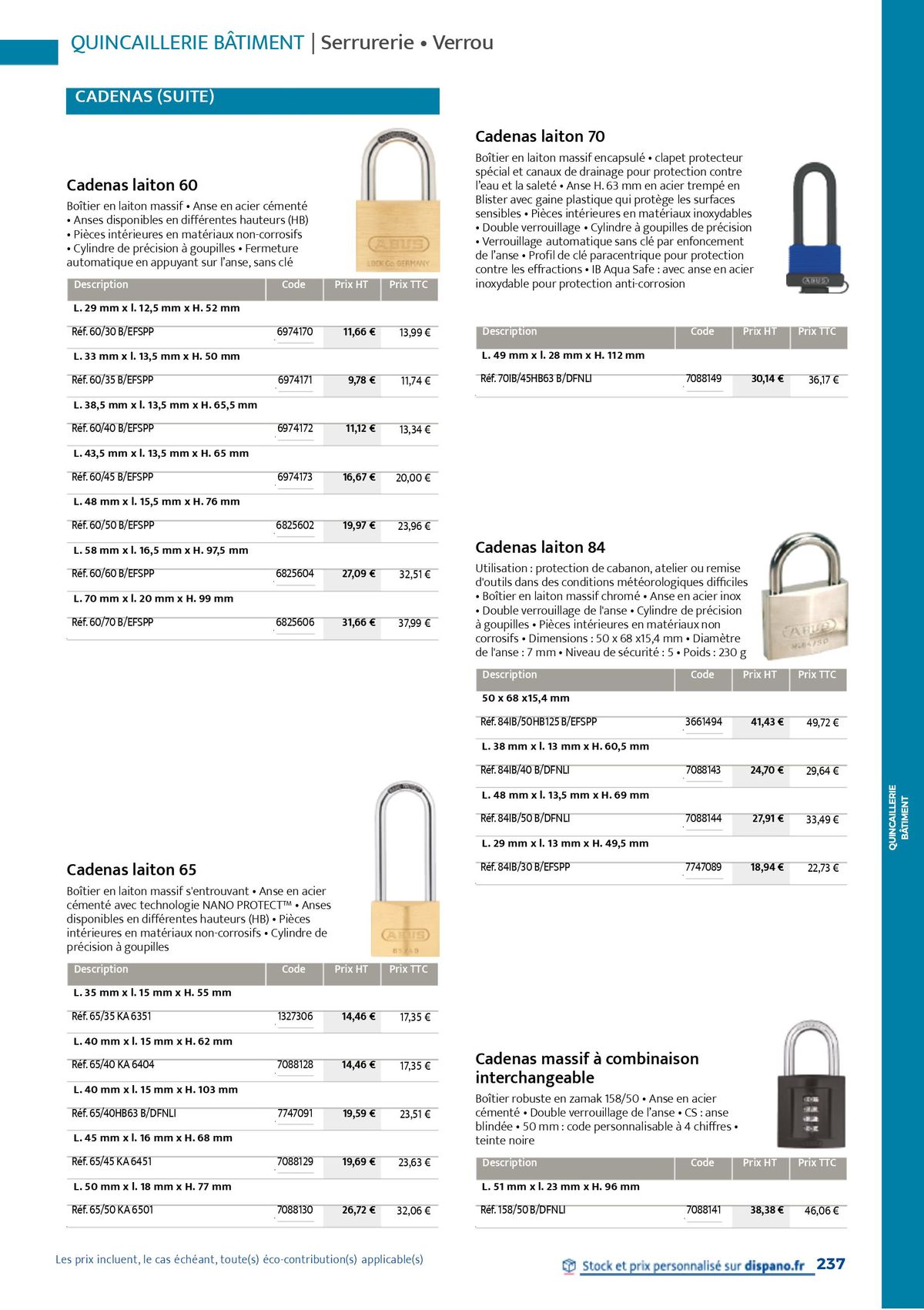 Catalogue Quincaillerie & Outillage, page 00240