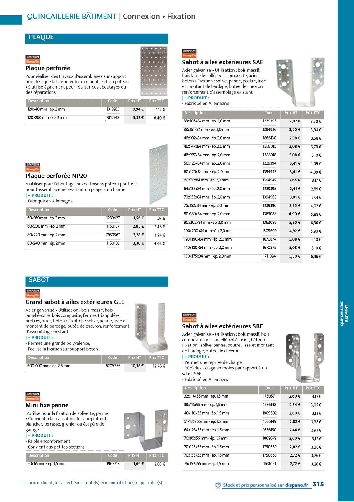 Catalogue Quincaillerie & Outillage, page 00318