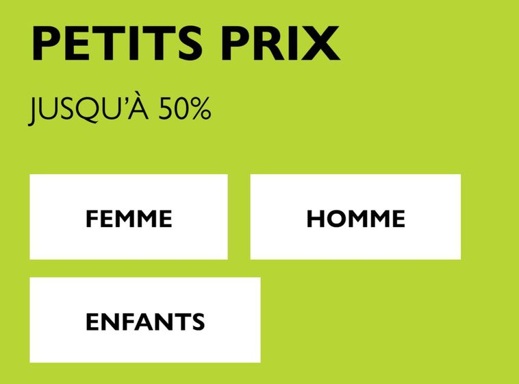 PETITS PRIX JUSQU’À 50%