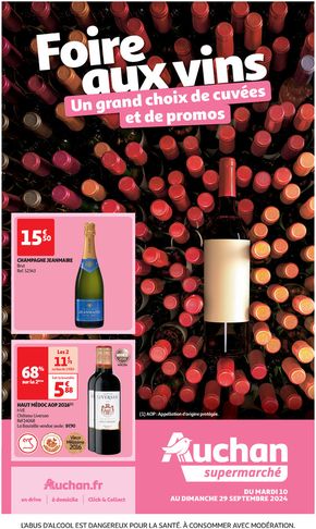 Catalogue Auchan Supermarché à Ouzouer-sur-Loire | Foire au vins : Un grand choix de cuvées | 10/09/2024 - 29/09/2024