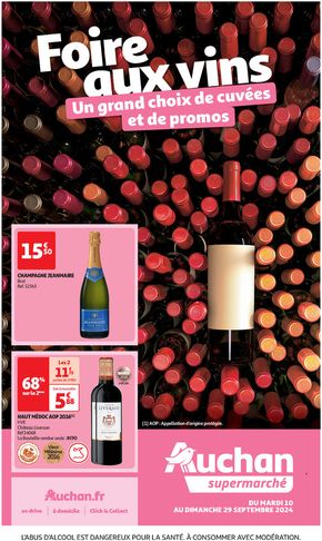 Catalogue Auchan Supermarché à Pontault-Combault | Foire au vins : Un grand choix de cuvées | 10/09/2024 - 29/09/2024