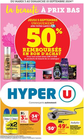 Catalogue Hyper U à Bagnolet | Spécial Beauté | 03/09/2024 - 15/09/2024