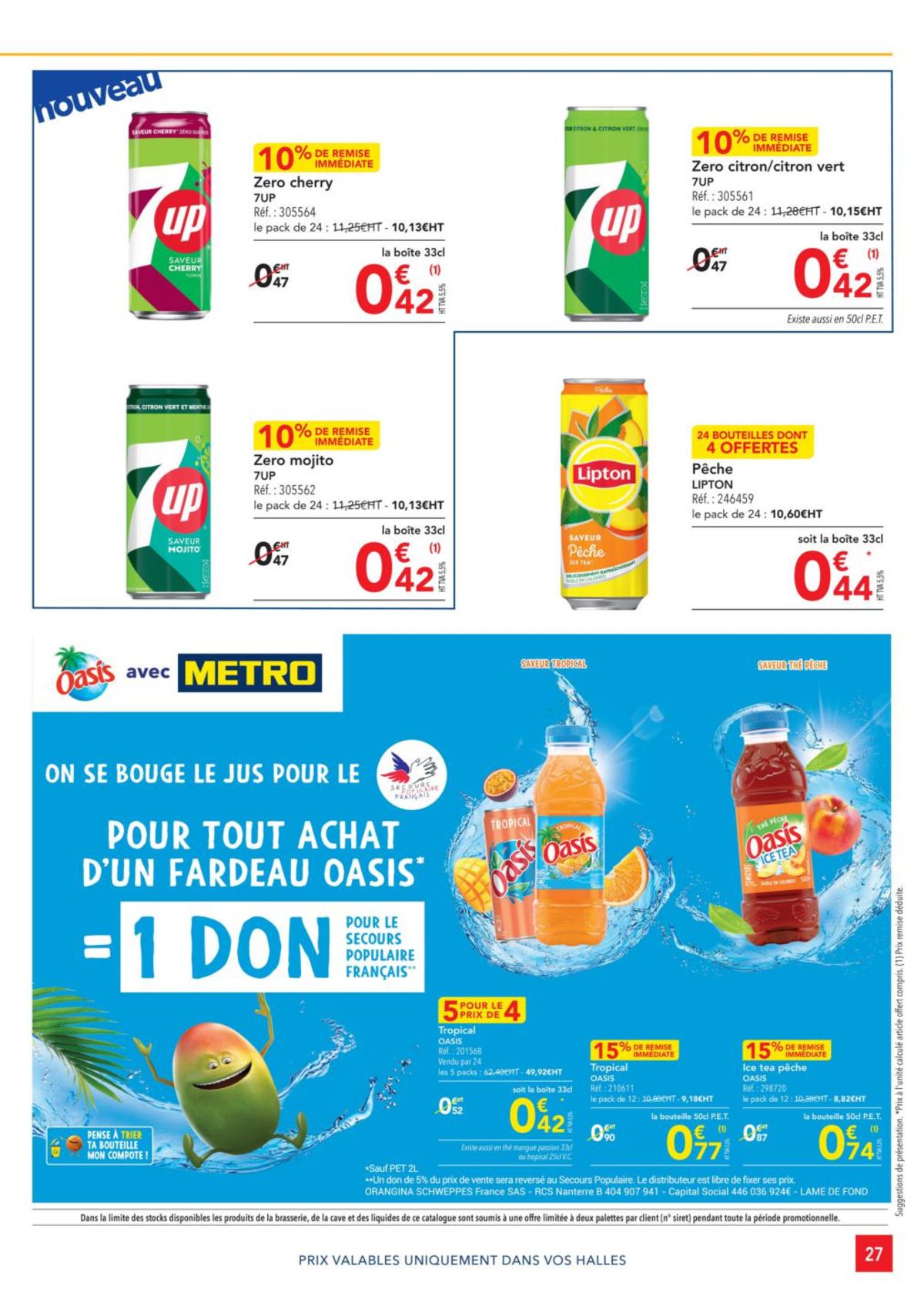 Catalogue Metro Sélections promos Restauration, page 00019