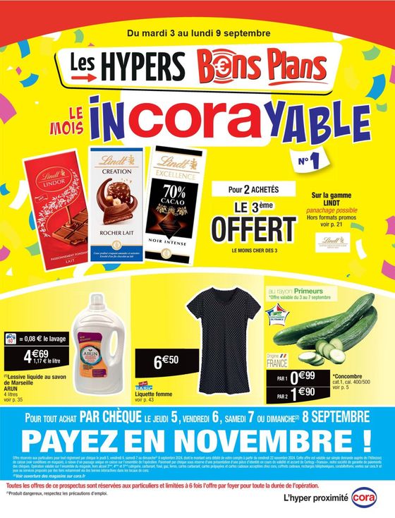 Catalogue Cora à Pacé (Ille et Vilaine) | Le mois incorayable n°1 | 03/09/2024 - 09/09/2024