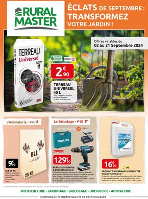 Promos de Jardineries et Animaleries à Grandvilliers (Oise) | ÉCLATS DE SEPTEMBRE : TRANSFORMEZ VOTRE JARDIN ! sur Rural Master | 02/09/2024 - 21/09/2024