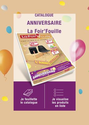 Promos de Bazar et Déstockage à Cannes | Catalogue Anniversaire sur La Foir'Fouille | 02/09/2024 - 30/09/2024