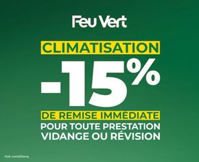 Promos de Auto et Moto à Montchanin | -15% de remise immédiate pour toute prestation vidange ou révision sur Feu Vert | 02/09/2024 - 30/09/2024