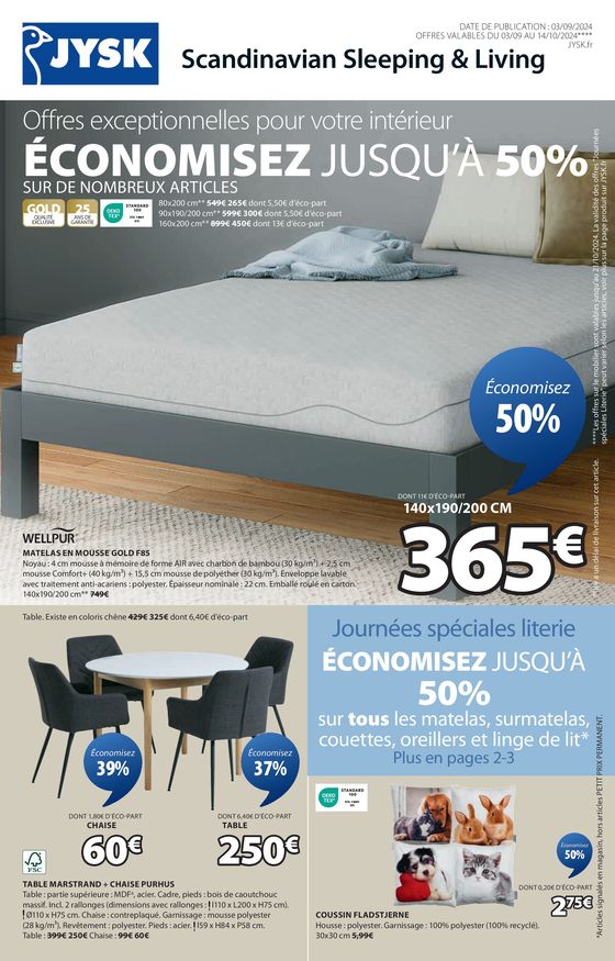 Catalogue JYSK à Denain | Offres exceptionnelles pour votre intérieur | 03/09/2024 - 14/10/2024