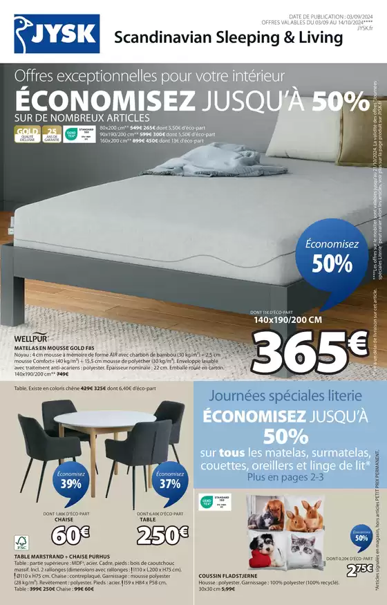 Catalogue JYSK à Pusey | Offres exceptionnelles pour votre intérieur | 03/09/2024 - 14/10/2024