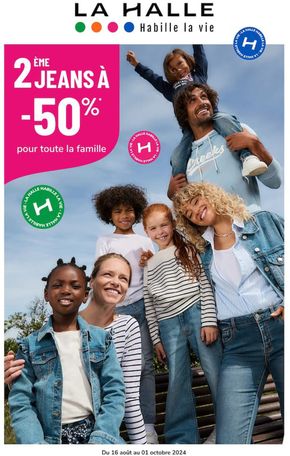 Catalogue La Halle à Libourne | 2ème jeans à -50% por toute la famille | 03/09/2024 - 01/10/2024