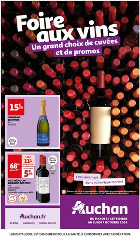 Catalogue Auchan Hypermarché à Faremoutiers | Foire au vins : Un grand choix de cuvées | 24/09/2024 - 07/10/2024