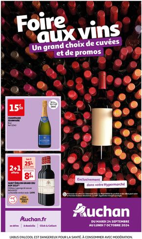 Catalogue Auchan Hypermarché à Waziers | Foire au vins : Un grand choix de cuvées | 24/09/2024 - 07/10/2024