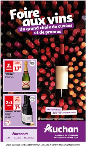 Catalogue Auchan Hypermarché à Dardilly | Foire au vins : Un grand choix de cuvées | 24/09/2024 - 07/10/2024