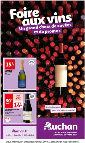 Catalogue Auchan Hypermarché à Bassan | Foire au vins : Un grand choix de cuvées | 24/09/2024 - 07/10/2024