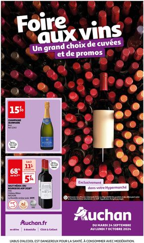 Catalogue Auchan Hypermarché à Francaltroff | Foire au vins : Un grand choix de cuvées | 24/09/2024 - 07/10/2024