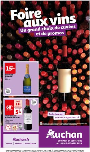 Catalogue Auchan Hypermarché à Montluçon | Foire au vins : Un grand choix de cuvées | 24/09/2024 - 07/10/2024