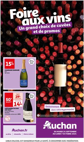 Catalogue Auchan Hypermarché à Nice | Foire au vins : Un grand choix de cuvées | 24/09/2024 - 07/10/2024