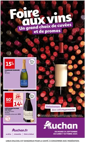 Catalogue Auchan Hypermarché à Courmes | Foire au vins : Un grand choix de cuvées | 24/09/2024 - 07/10/2024