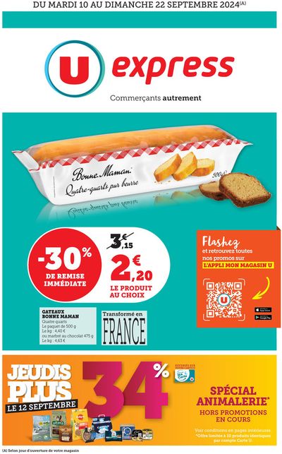 Promos de Supermarchés à Villeneuve-la-Guyard | U Express sur U Express | 10/09/2024 - 22/09/2024