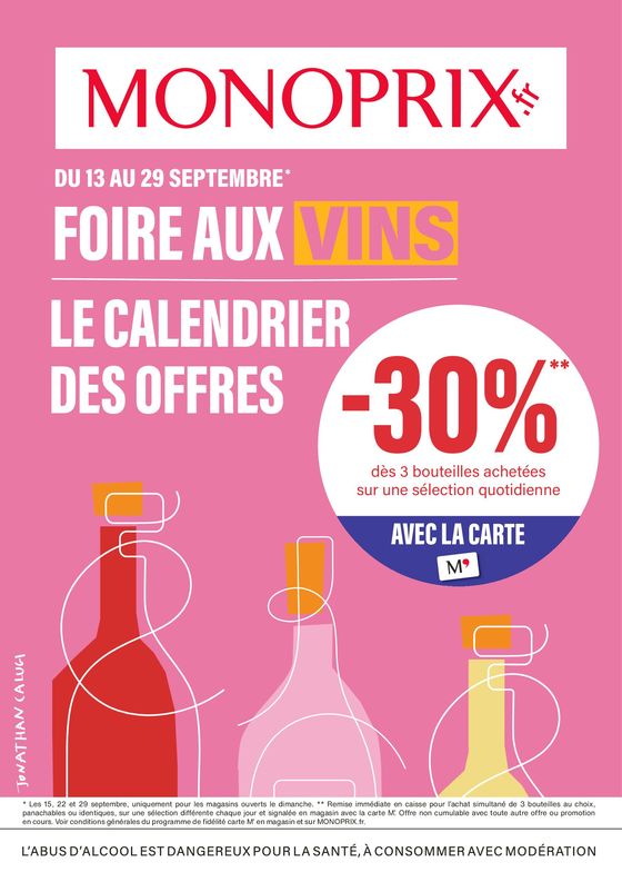 LE CALENDRIER DES OFFRES DE LA FOIRE AUX VINS