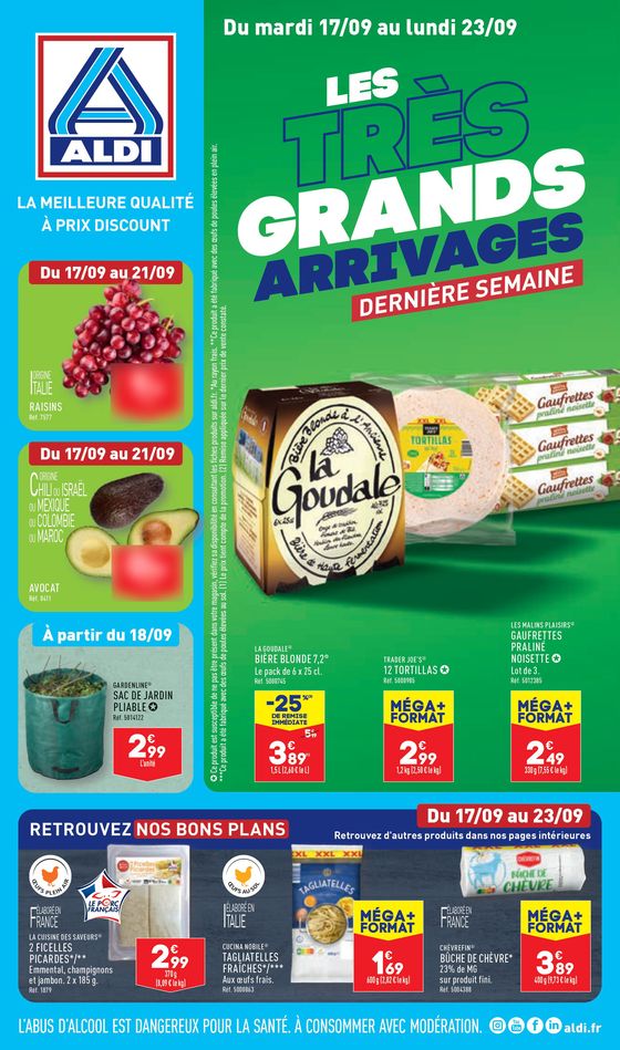 Catalogue Aldi à Le Bouscat | Les trés grands arrivages | 17/09/2024 - 23/09/2024