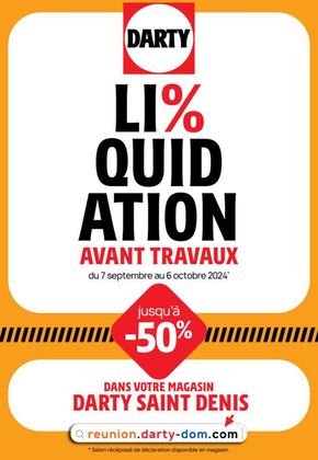 Catalogue Darty à Vaudry | Li%quidation | 09/09/2024 - 06/10/2024