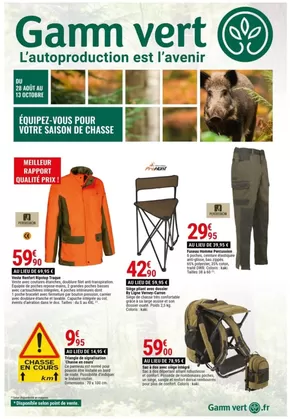 Promos de Jardineries et Animaleries à Bretagne-de-Marsan | Equipez-vous pour le votre saison de chasse sur Gamm vert | 09/09/2024 - 13/10/2024