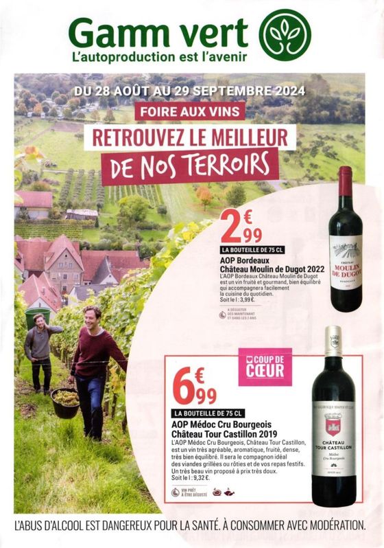 Catalogue Gamm vert à Saint-Pierre-la-Bruyère | Les vins de la loire | 09/09/2024 - 29/09/2024