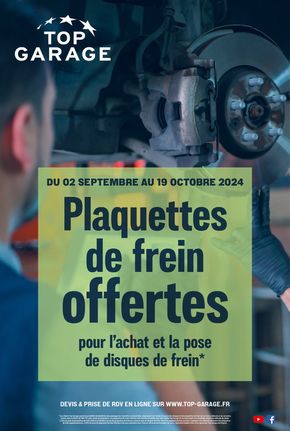 Promos de Auto et Moto à Lamballe | Besoin de changer vos disques de frein ? Top Garage vous gâte ! sur Top Garage | 09/09/2024 - 19/10/2024