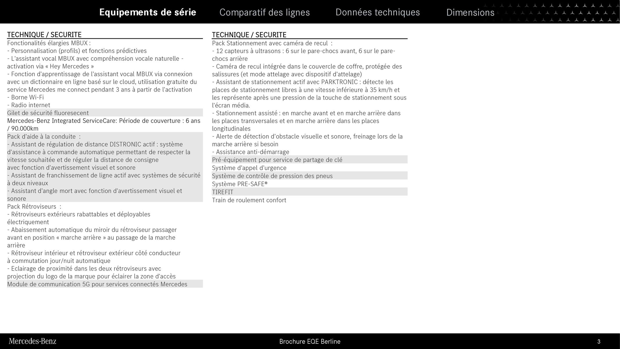 Catalogue EQE Berline, page 00003