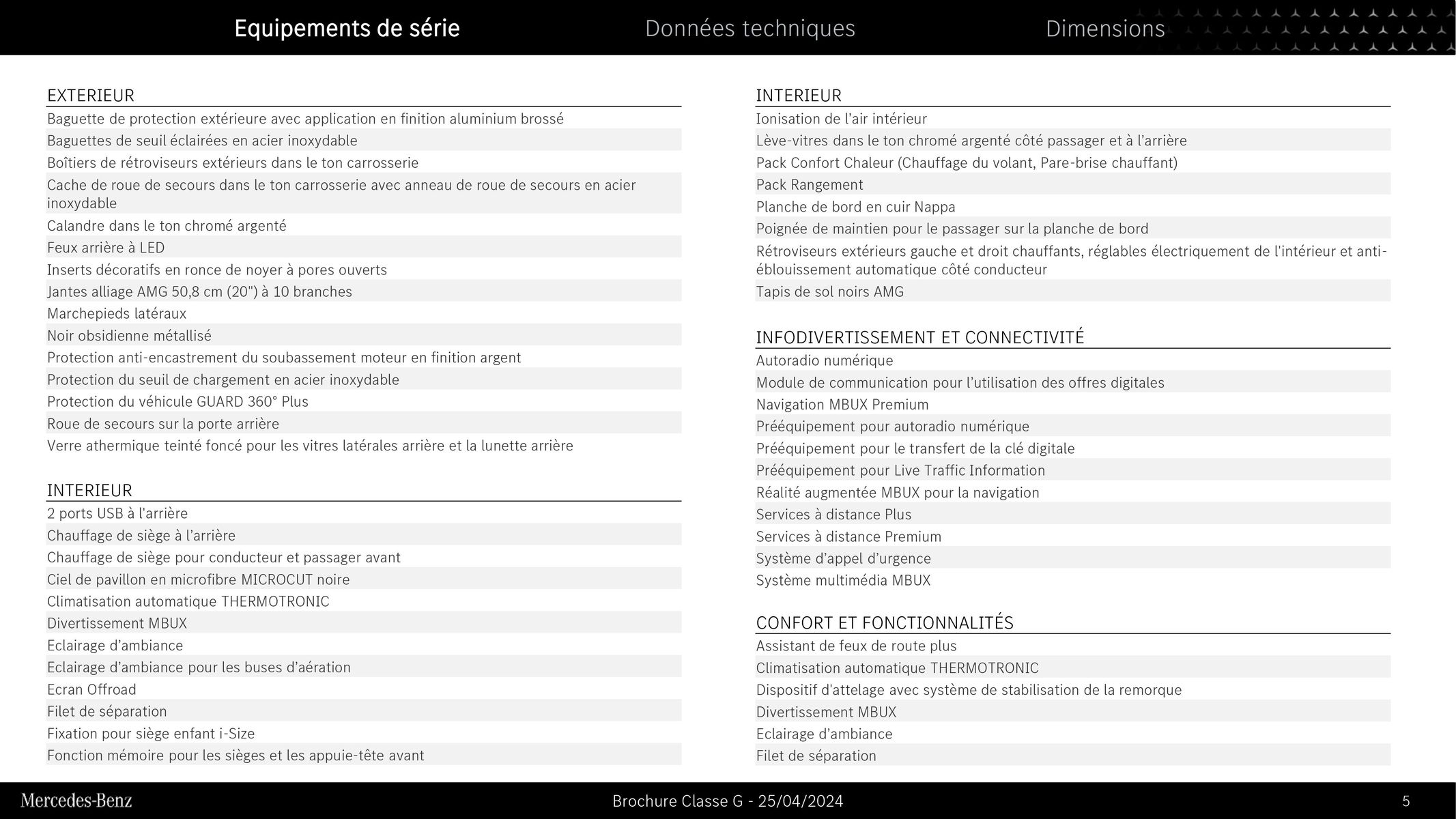 Catalogue Mercedes Benz Classe G, page 00005