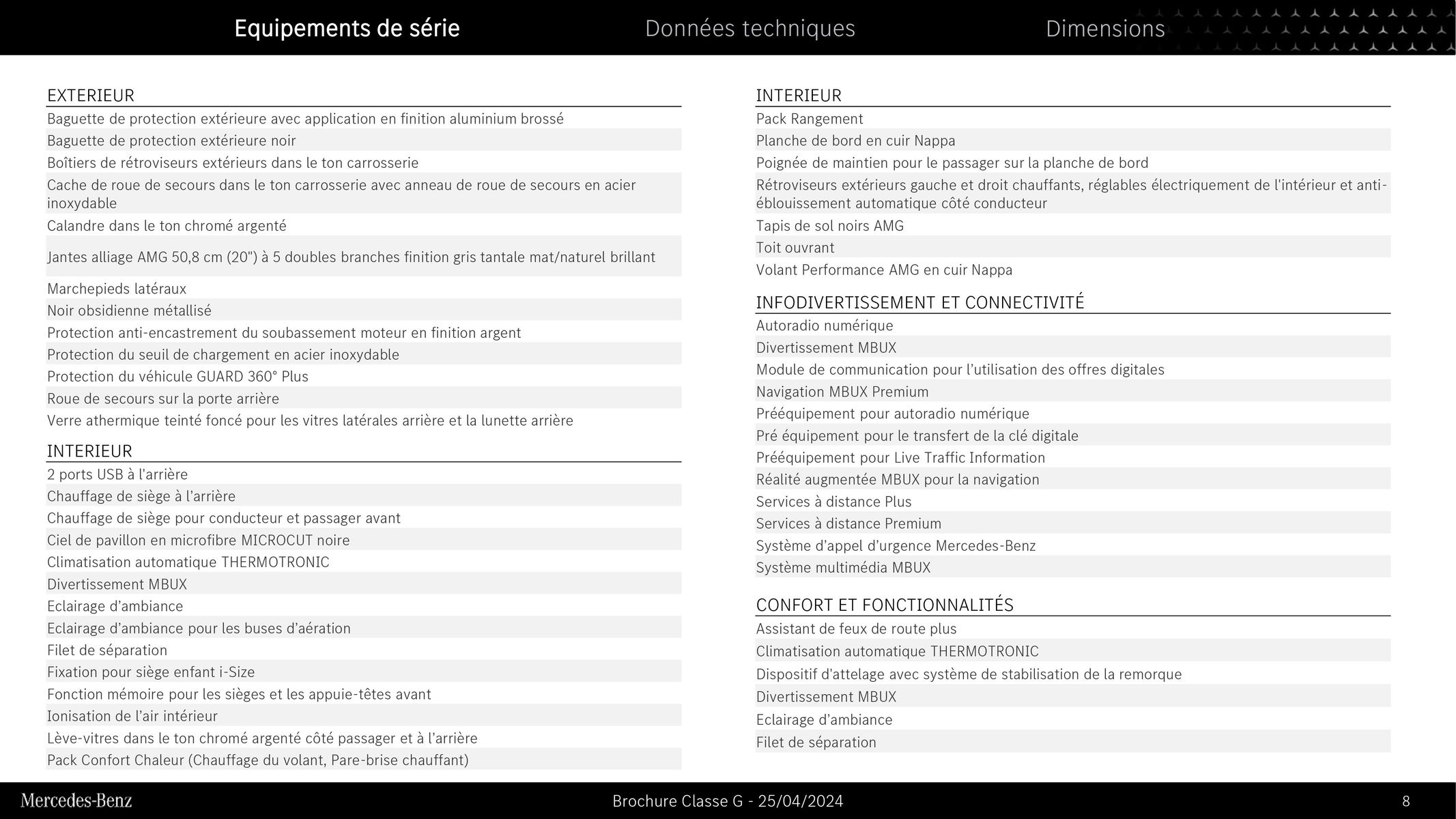 Catalogue Mercedes Benz Classe G, page 00008