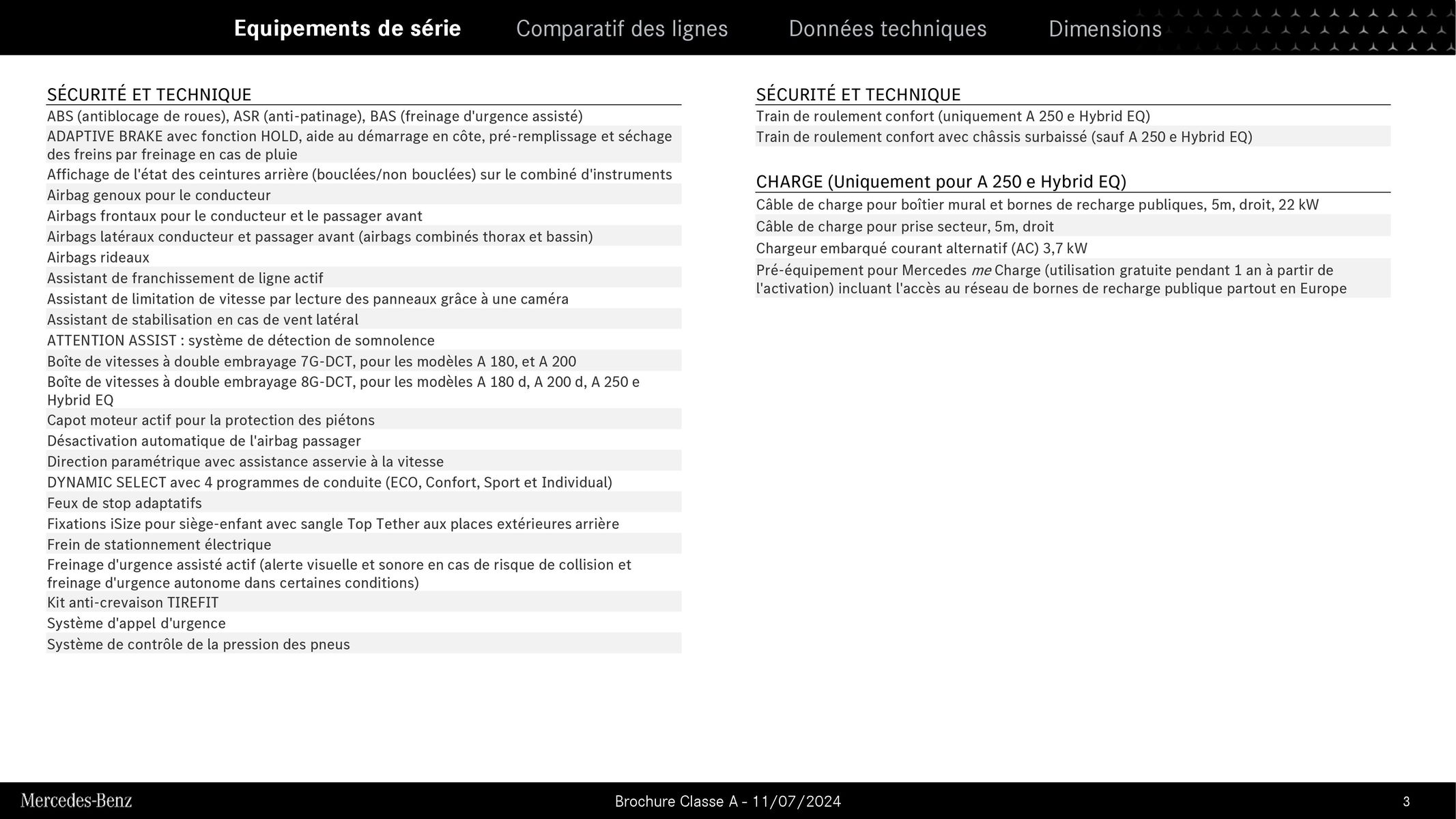 Catalogue Mercedes Benz Classe A, page 00003