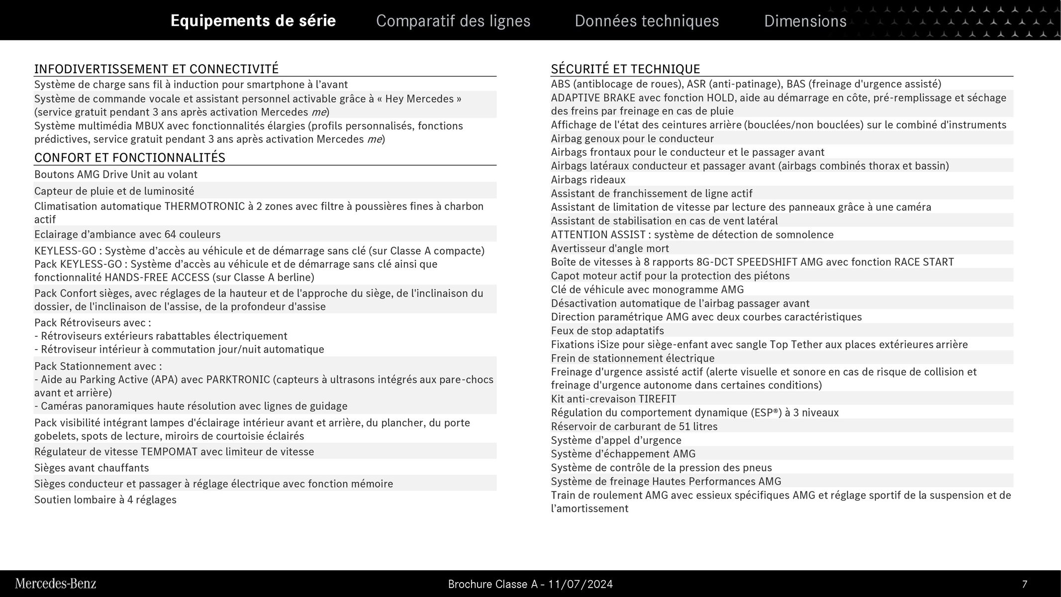 Catalogue Mercedes Benz Classe A, page 00007