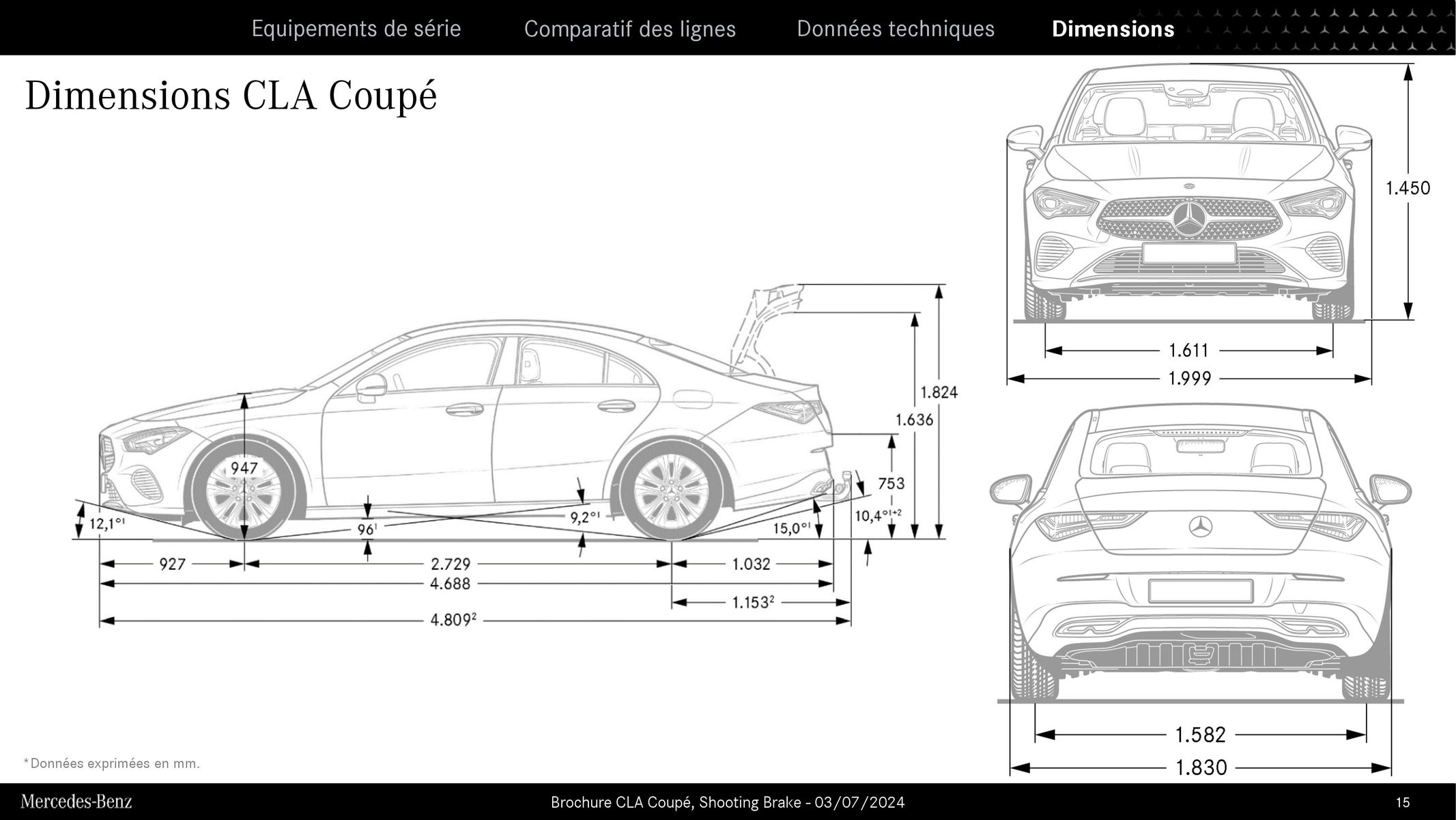 Catalogue Mercedes Benz CLA Coupé et Shooting Brake, page 00015