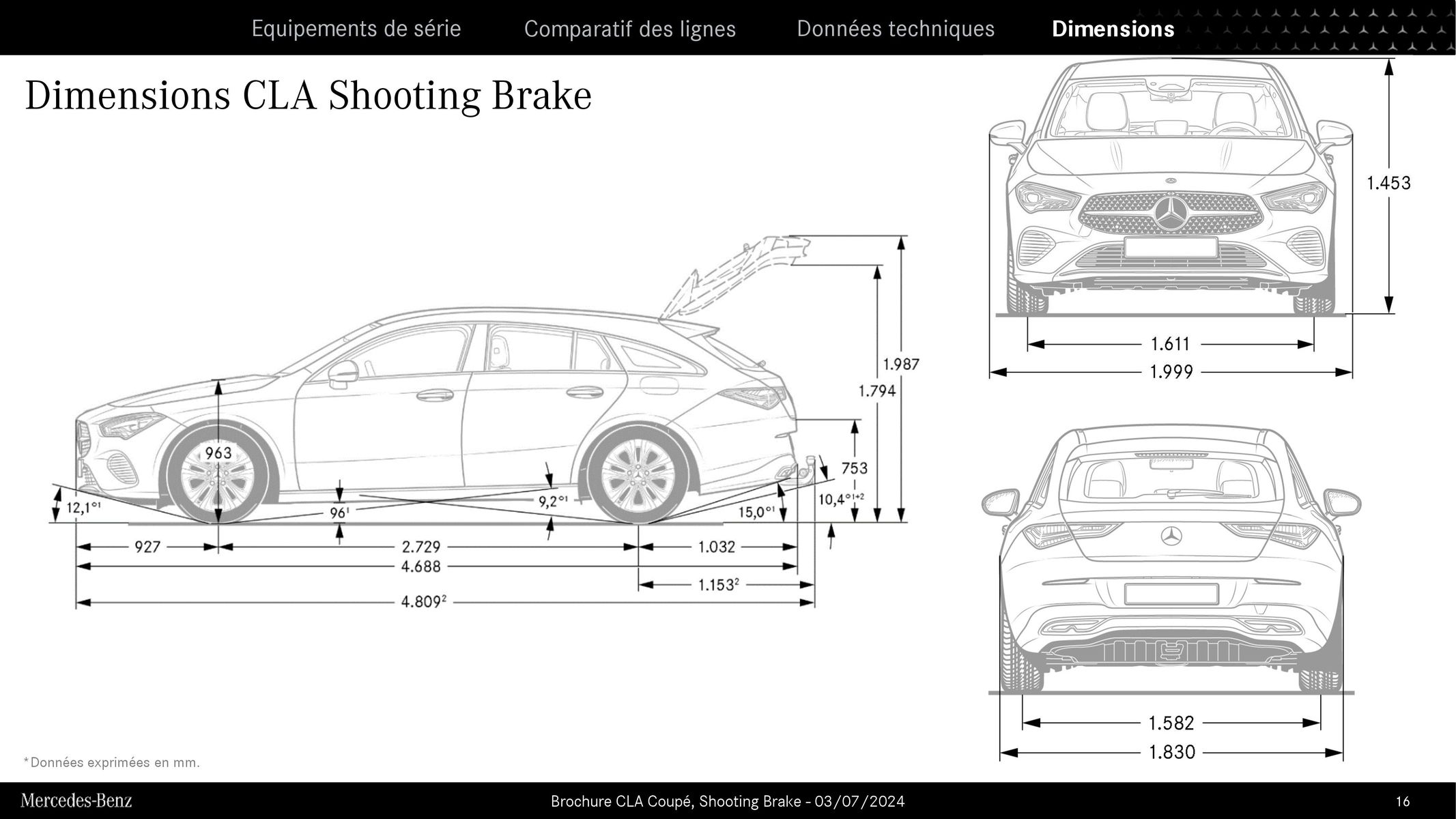 Catalogue Mercedes Benz CLA Coupé et Shooting Brake, page 00016