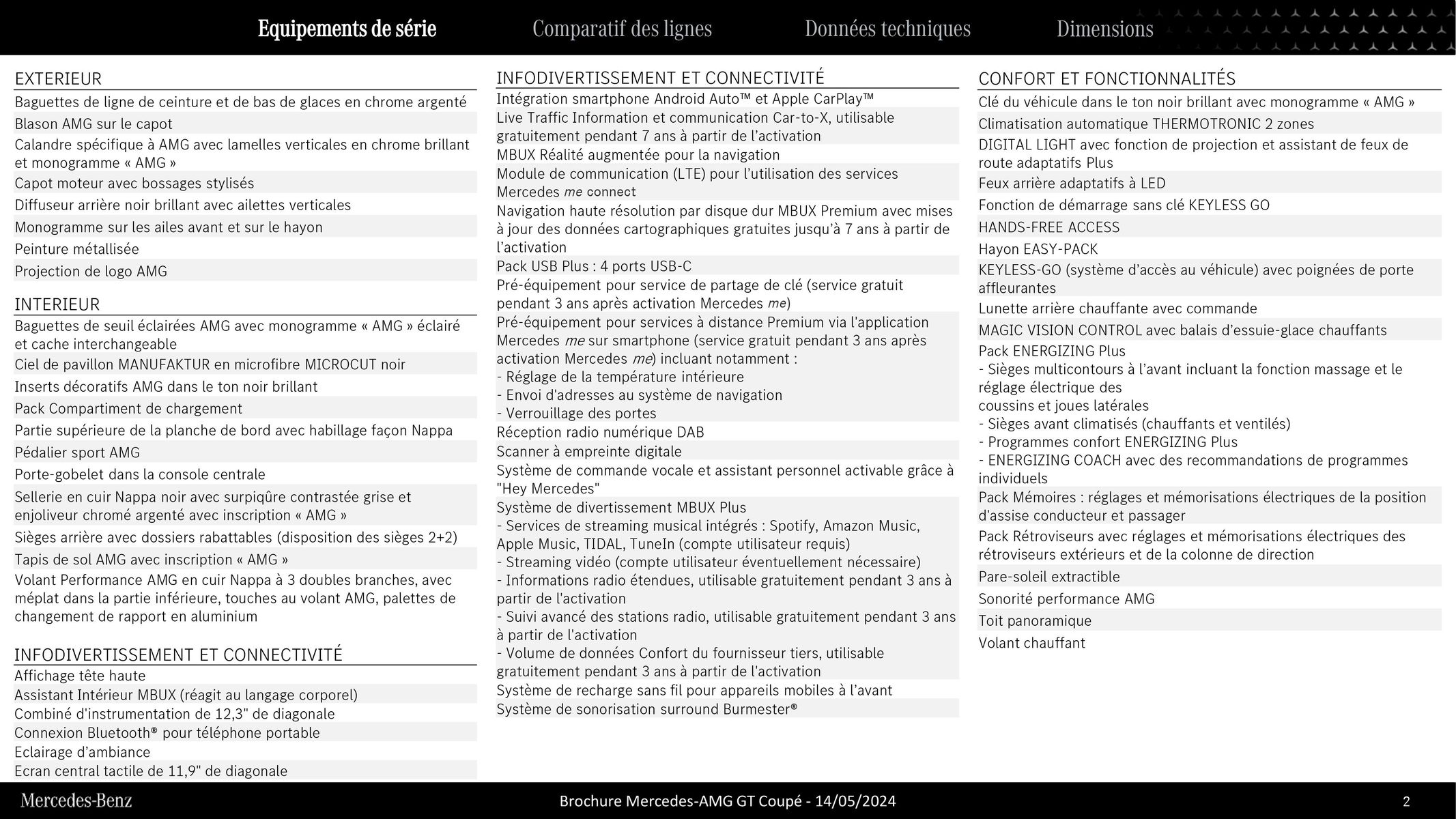 Catalogue Mercedes AMG GT Coupé, page 00002