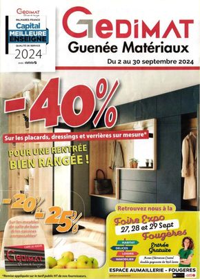 Promos de La rentrée à Agen | Pour une rentree bien rangee ! sur Gedimat | 09/09/2024 - 30/09/2024