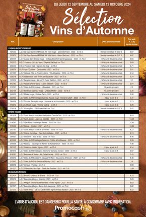 Catalogue Promocash à Saint-Quentin | Vins d’Automne | 10/09/2024 - 12/10/2024