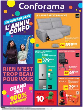 Promos de Meubles et Décoration à Colomiers | Anniversaire sur Conforama | 10/09/2024 - 30/09/2024