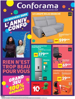 Promos de Meubles et Décoration à La Chapelle-au-Moine | Anniversaire sur Conforama | 10/09/2024 - 30/09/2024