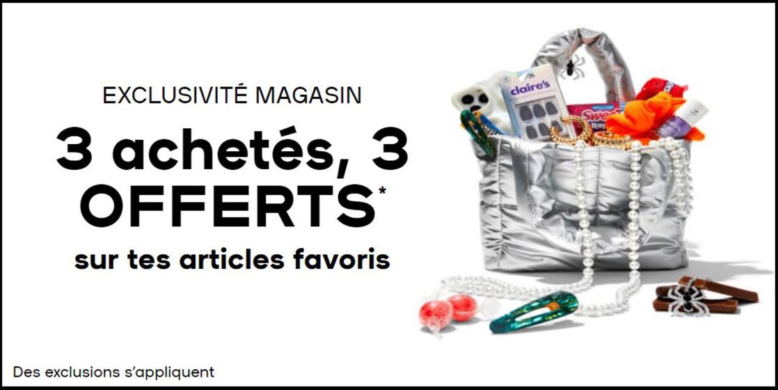 3 achetés, 3 OFFERTS