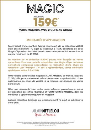 Promos de Santé et Opticiens à Chauray | Modalites magic 2024 sur Alain Afflelou | 10/09/2024 - 31/12/2024