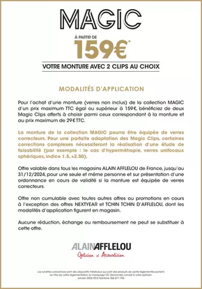 Promos de Santé et Opticiens à Oullins | Modalites magic 2024 sur Alain Afflelou | 10/09/2024 - 31/12/2024