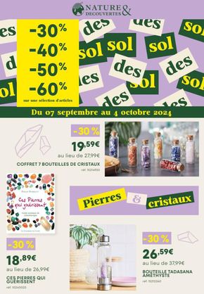 Promos de Magasins Bio à Nuits-Saint-Georges | 30 - 60% sur une sélection d’articles  sur Nature et Découvertes | 10/09/2024 - 04/10/2024