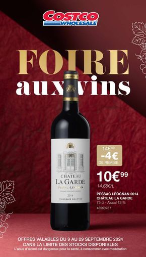 Promos de Discount Alimentaire à Houilles | FOIRE AUX VINS sur Costco | 11/09/2024 - 29/09/2024