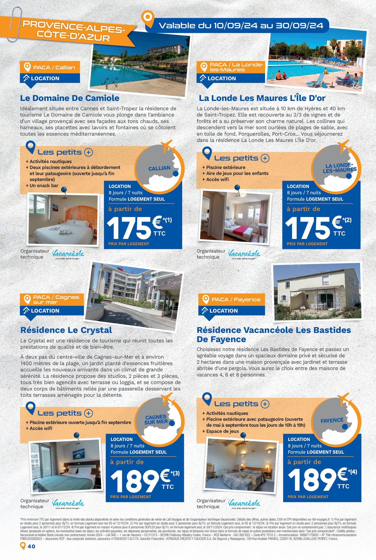 Catalogue Bonnes vacances avec Lidl Voyages !, page 00040