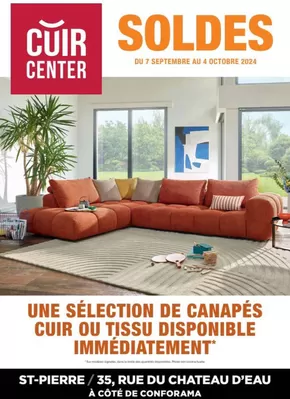 Catalogue Cuir Center à Poitiers | Une sélection de canapés cuir ou tissu disponible immédiatement | 11/09/2024 - 04/10/2024